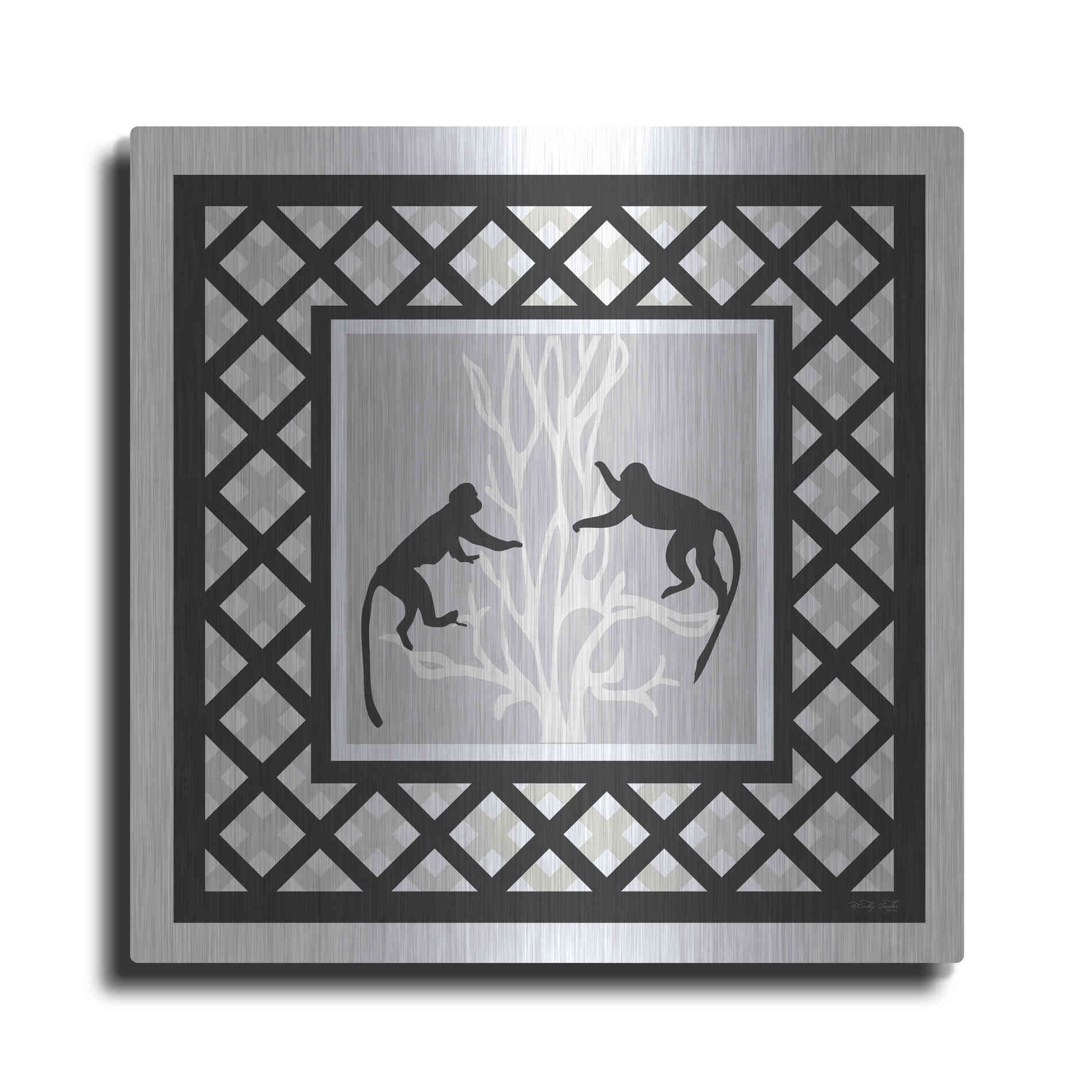 Luxe Metal Art 'Monkey Mischief' by Cindy Jacobs, Metal Wall Art