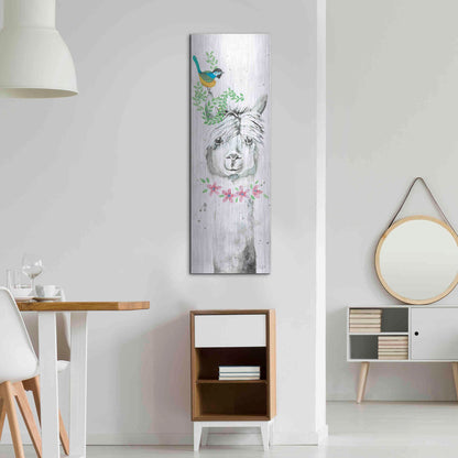 Luxe Metal Art 'Twinkle the Alpaca' by Diane Fifer, Metal Wall Art,16x48