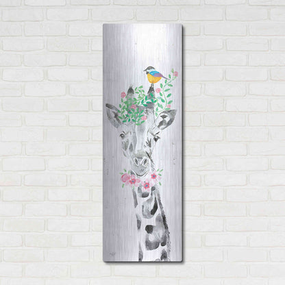 Luxe Metal Art 'Sparkle the Giraffe' by Diane Fifer, Metal Wall Art,16x48