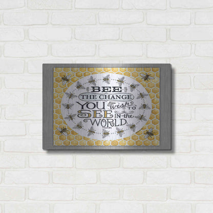 Luxe Metal Art 'Be the Change' by Deb Strain, Metal Wall Art,24x16