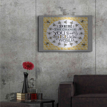 Luxe Metal Art 'Be the Change' by Deb Strain, Metal Wall Art,36x24