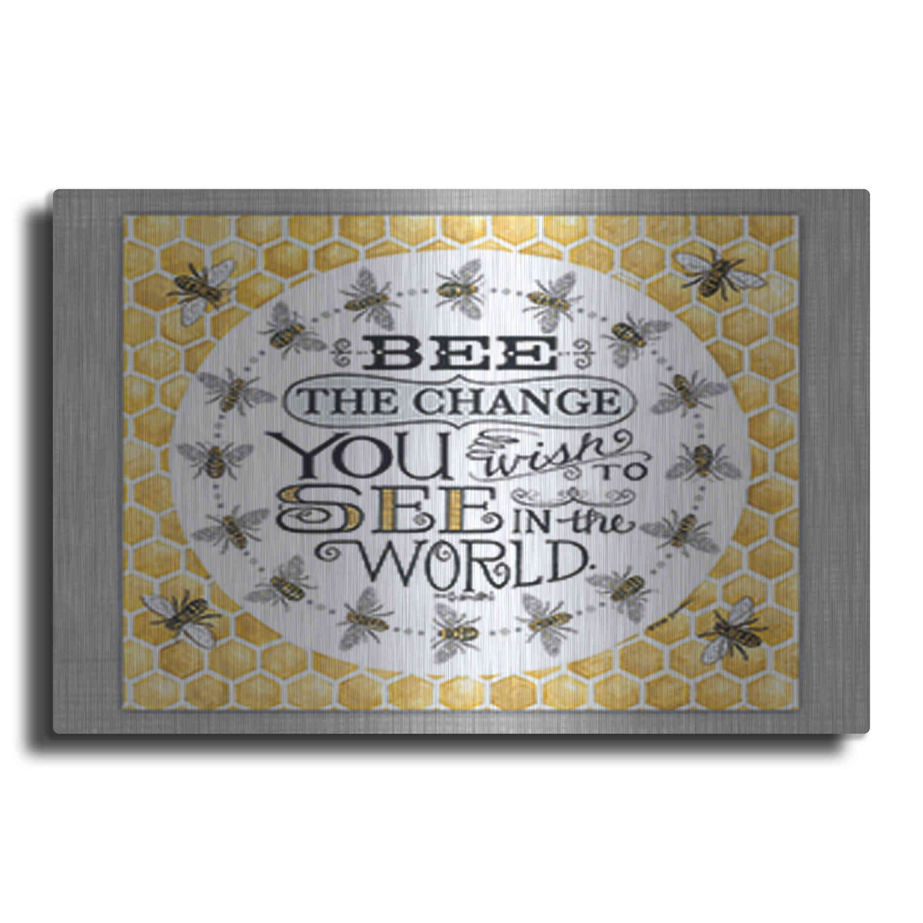 Luxe Metal Art 'Be the Change' by Deb Strain, Metal Wall Art