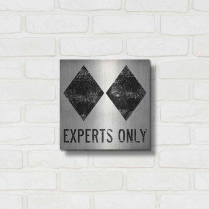 Luxe Metal Art 'Experts Only White' by Ryan Fowler, Metal Wall Art,12x12