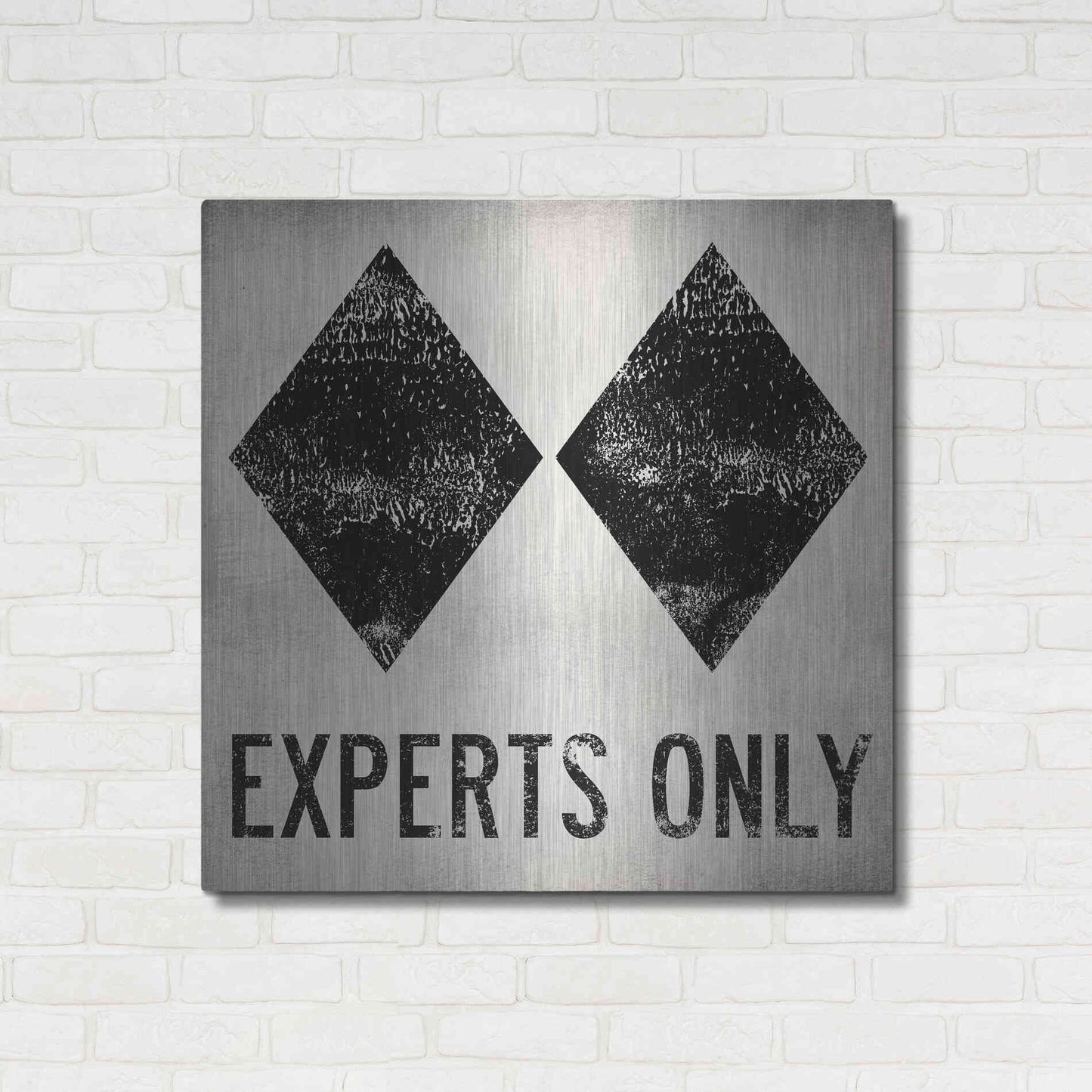 Luxe Metal Art 'Experts Only White' by Ryan Fowler, Metal Wall Art,36x36