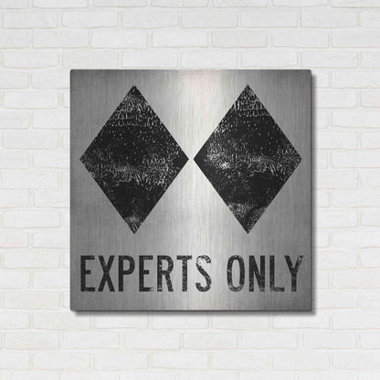 Luxe Metal Art 'Experts Only White' by Ryan Fowler, Metal Wall Art,36x36