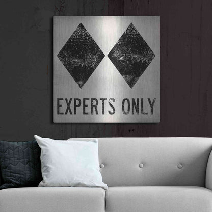 Luxe Metal Art 'Experts Only White' by Ryan Fowler, Metal Wall Art,36x36