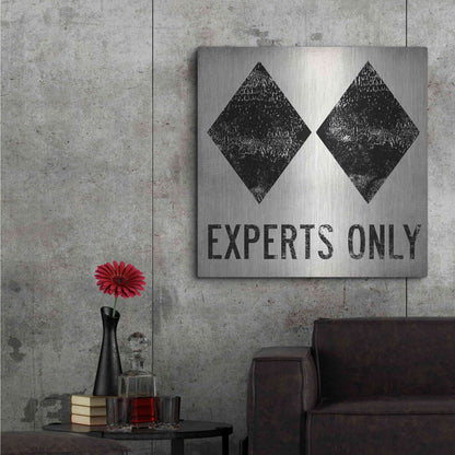Luxe Metal Art 'Experts Only White' by Ryan Fowler, Metal Wall Art,36x36