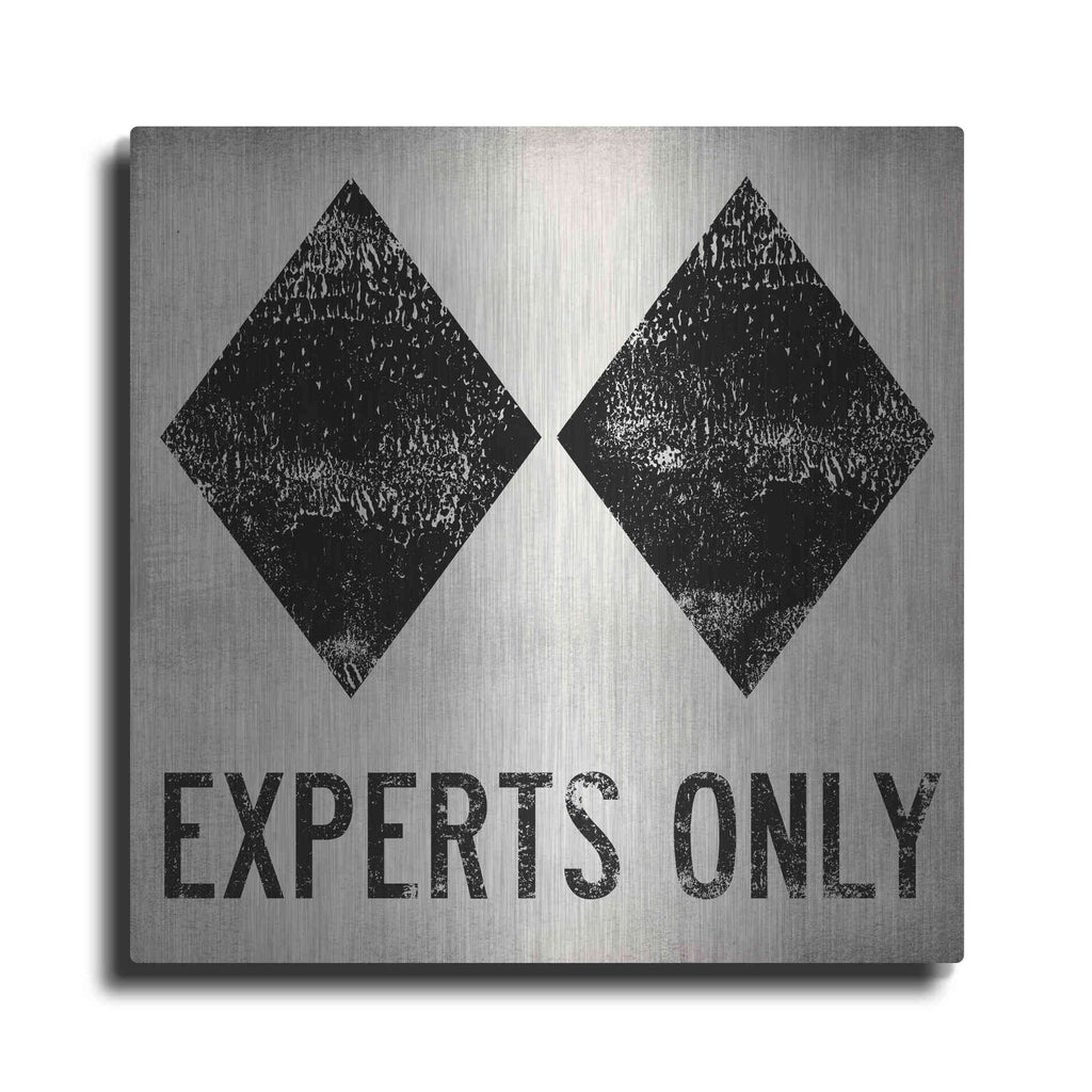 Luxe Metal Art 'Experts Only White' by Ryan Fowler, Metal Wall Art