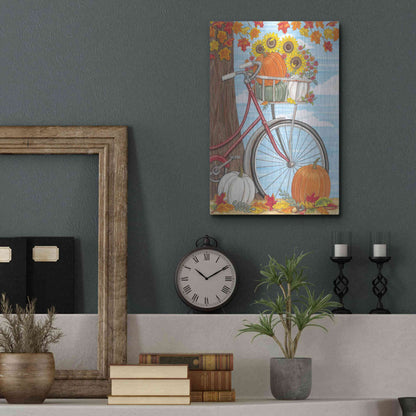 Luxe Metal Art 'Fall Bicycle' by Deb Strain, Metal Wall Art,12x16