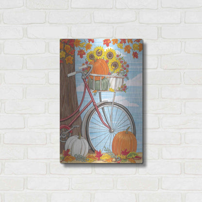 Luxe Metal Art 'Fall Bicycle' by Deb Strain, Metal Wall Art,16x24