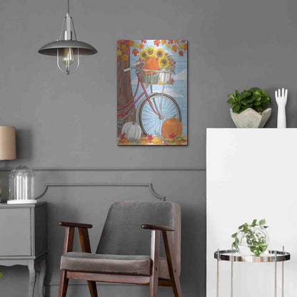 Luxe Metal Art 'Fall Bicycle' by Deb Strain, Metal Wall Art,16x24