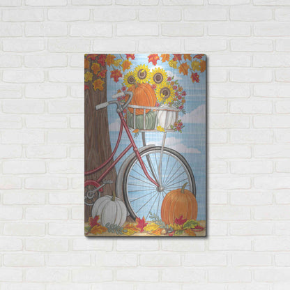 Luxe Metal Art 'Fall Bicycle' by Deb Strain, Metal Wall Art,24x36