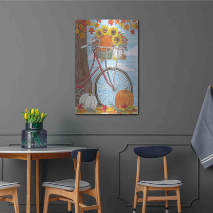 Luxe Metal Art 'Fall Bicycle' by Deb Strain, Metal Wall Art,24x36