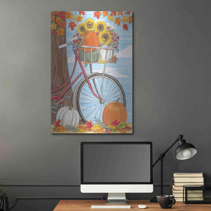 Luxe Metal Art 'Fall Bicycle' by Deb Strain, Metal Wall Art,24x36