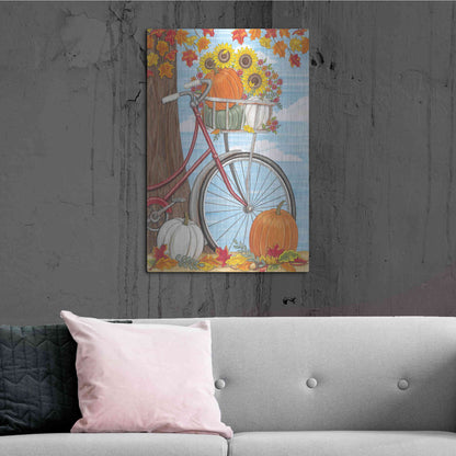 Luxe Metal Art 'Fall Bicycle' by Deb Strain, Metal Wall Art,24x36
