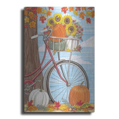 Luxe Metal Art 'Fall Bicycle' by Deb Strain, Metal Wall Art