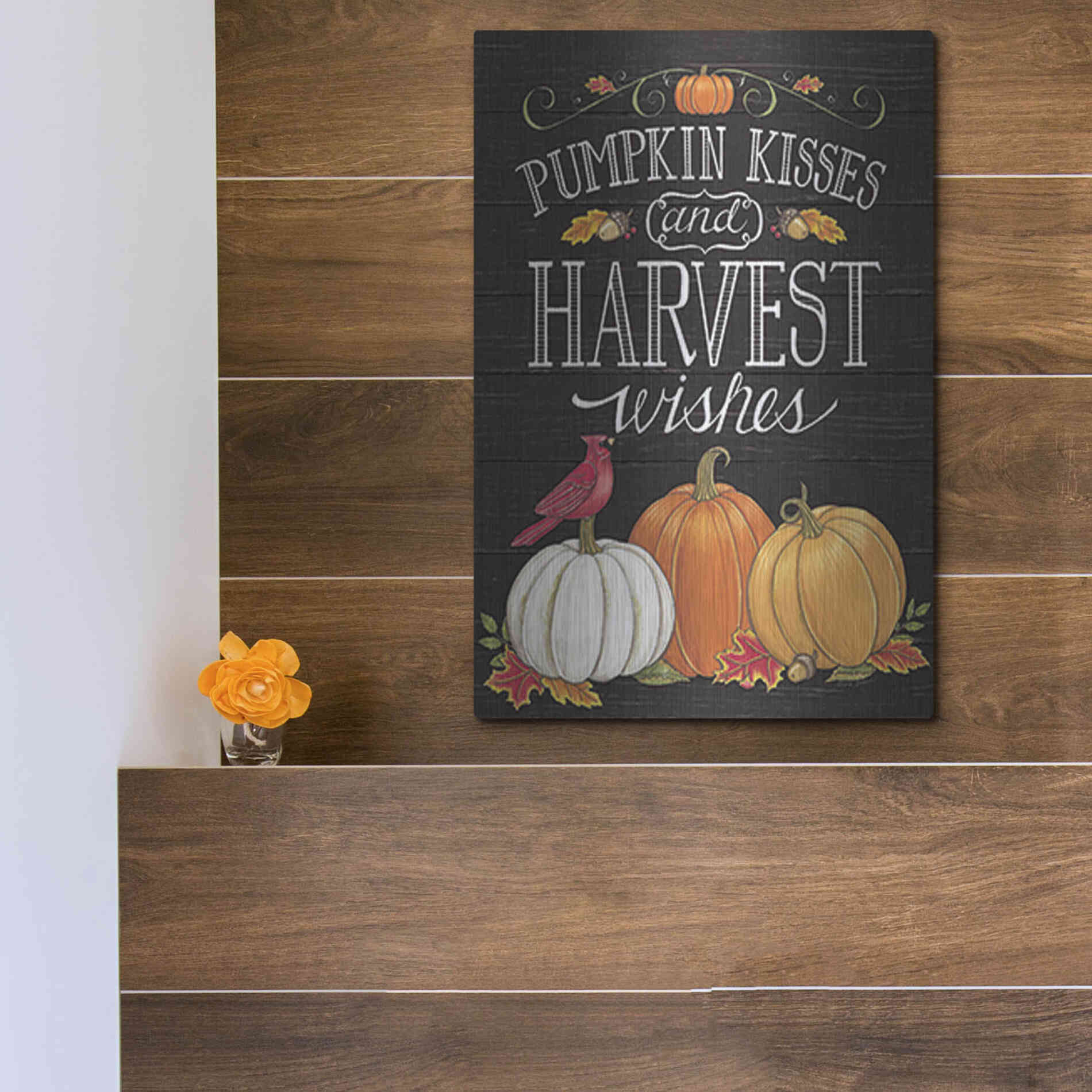 Luxe Metal Art 'Pumpkin Kisses & Harvest Wishes' by Deb Strain, Metal Wall Art,12x16
