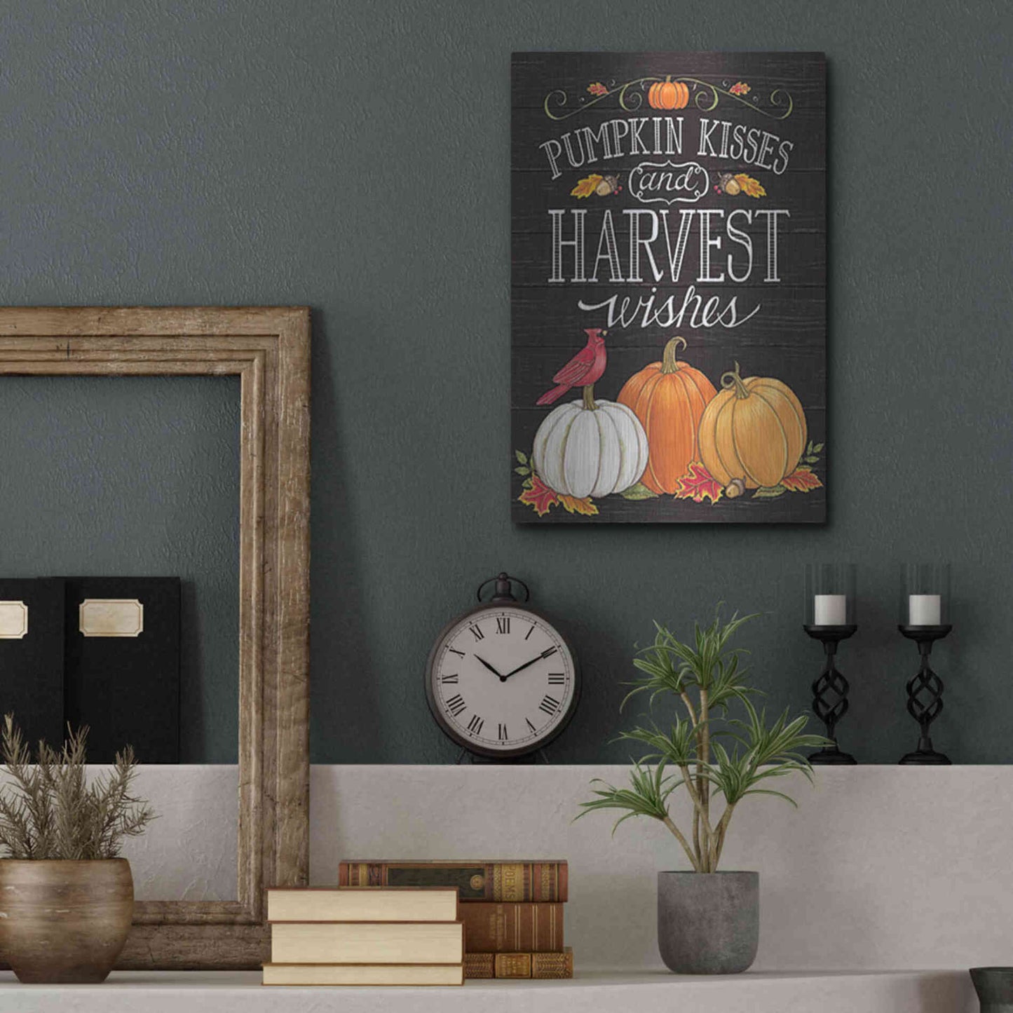 Luxe Metal Art 'Pumpkin Kisses & Harvest Wishes' by Deb Strain, Metal Wall Art,12x16
