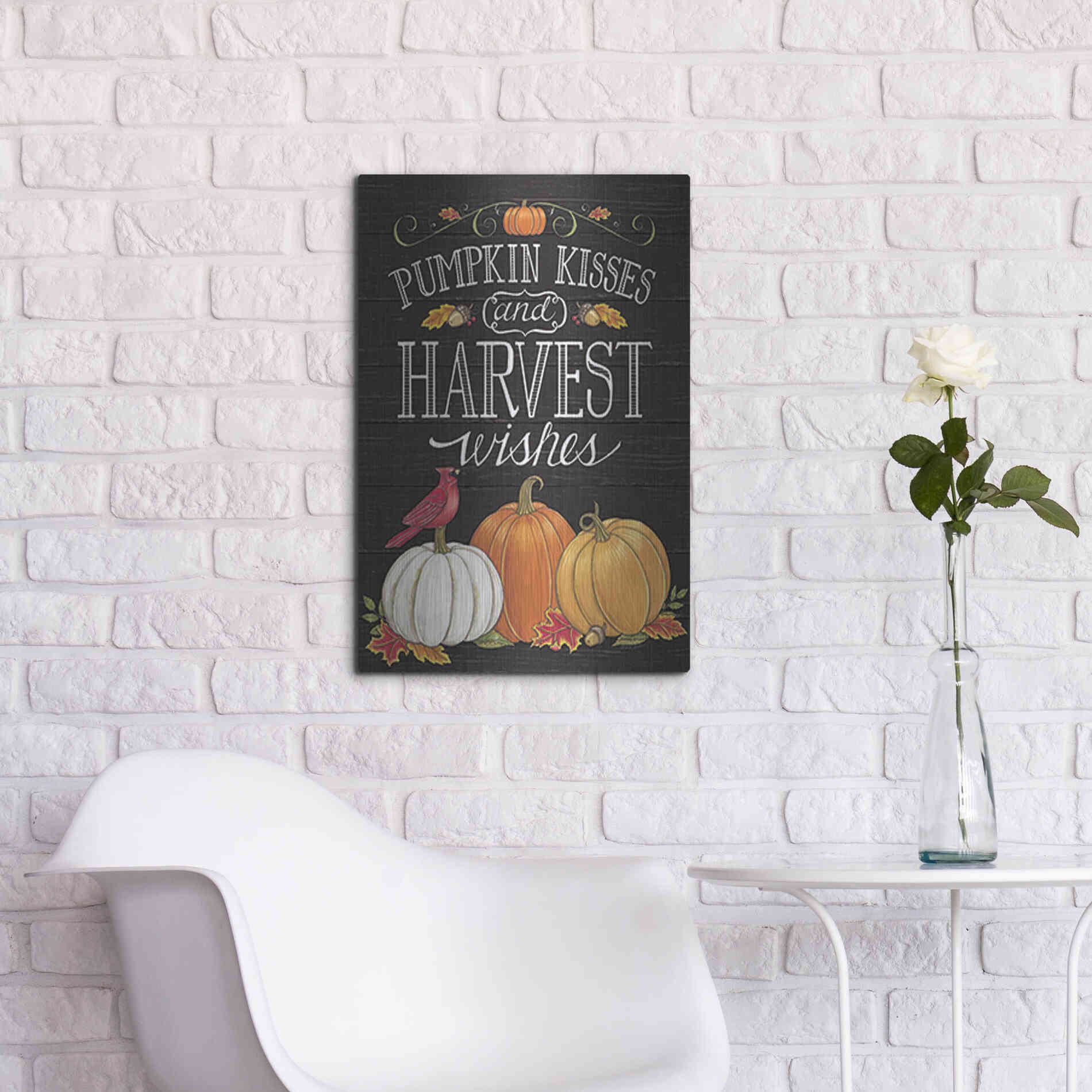 Luxe Metal Art 'Pumpkin Kisses & Harvest Wishes' by Deb Strain, Metal Wall Art,16x24