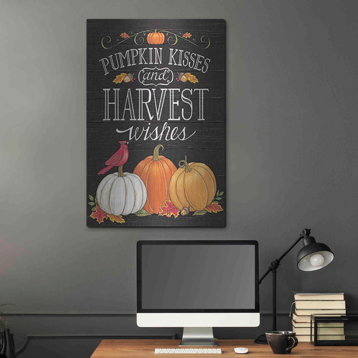 Luxe Metal Art 'Pumpkin Kisses & Harvest Wishes' by Deb Strain, Metal Wall Art,24x36