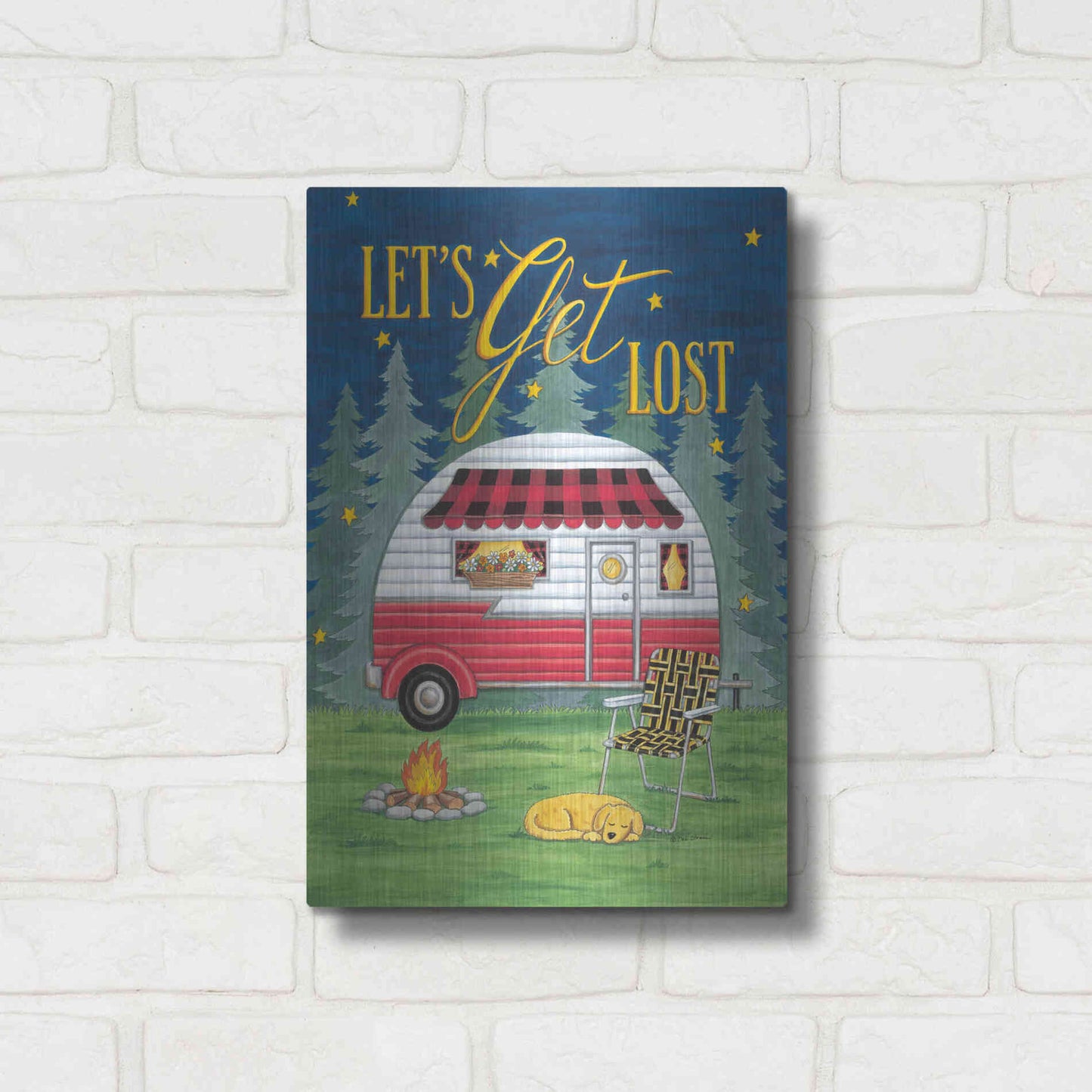 Luxe Metal Art 'Let's Get Lost' by Deb Strain, Metal Wall Art,12x16