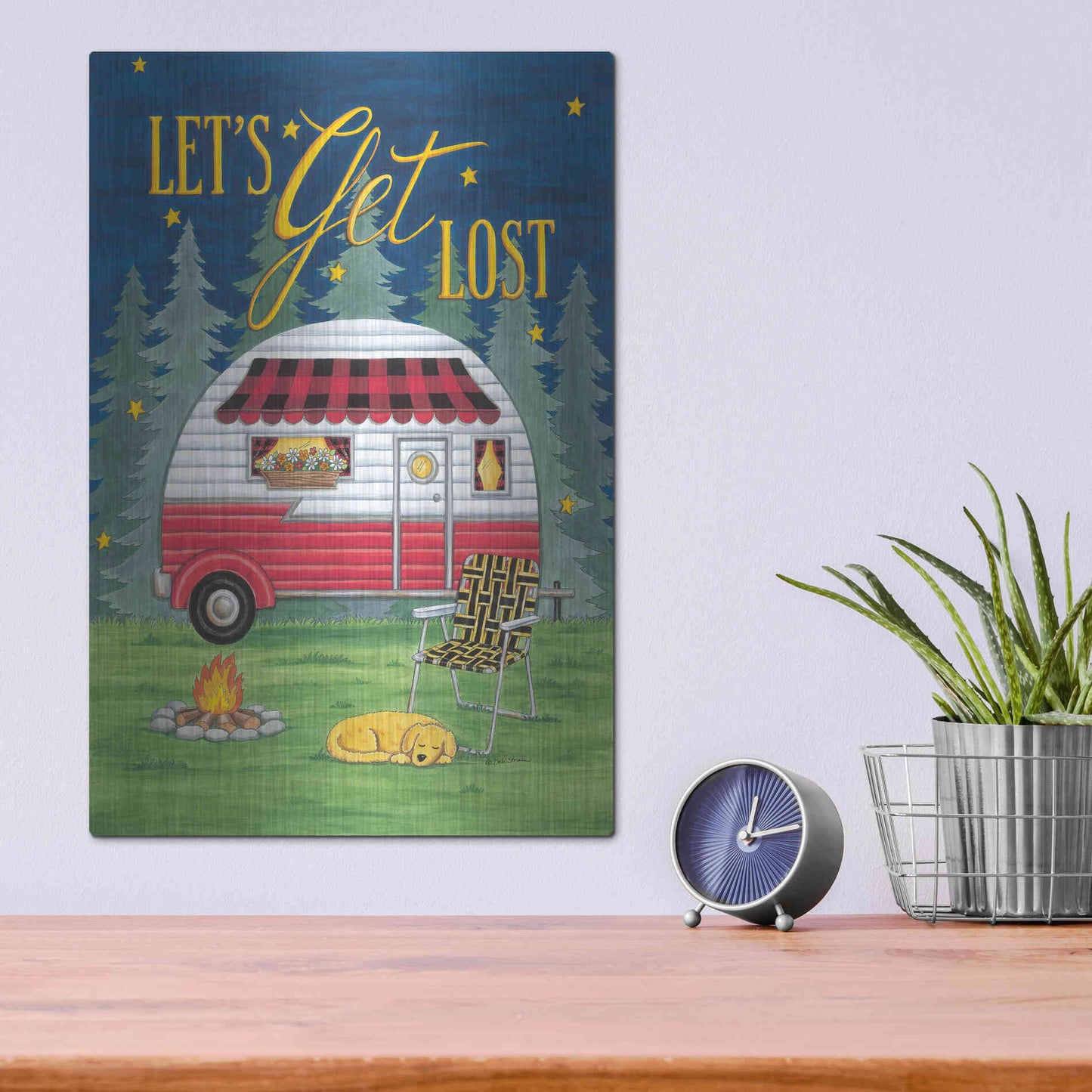 Luxe Metal Art 'Let's Get Lost' by Deb Strain, Metal Wall Art,12x16