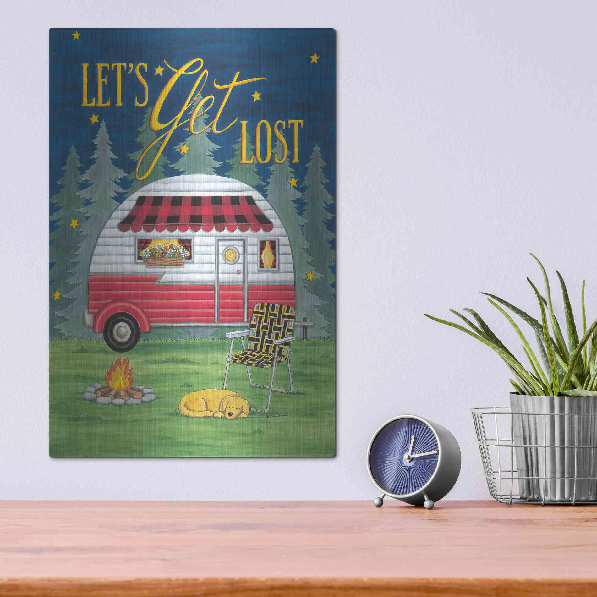 Luxe Metal Art 'Let's Get Lost' by Deb Strain, Metal Wall Art,12x16