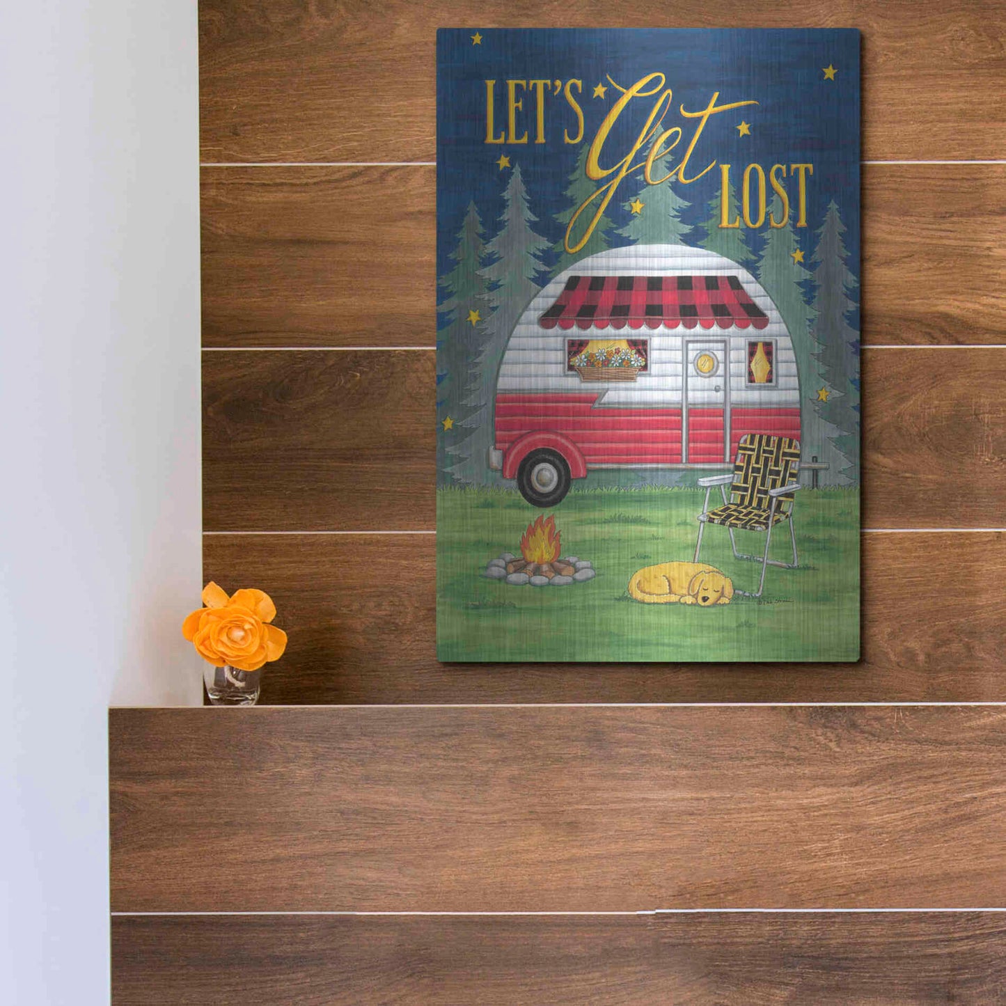 Luxe Metal Art 'Let's Get Lost' by Deb Strain, Metal Wall Art,12x16