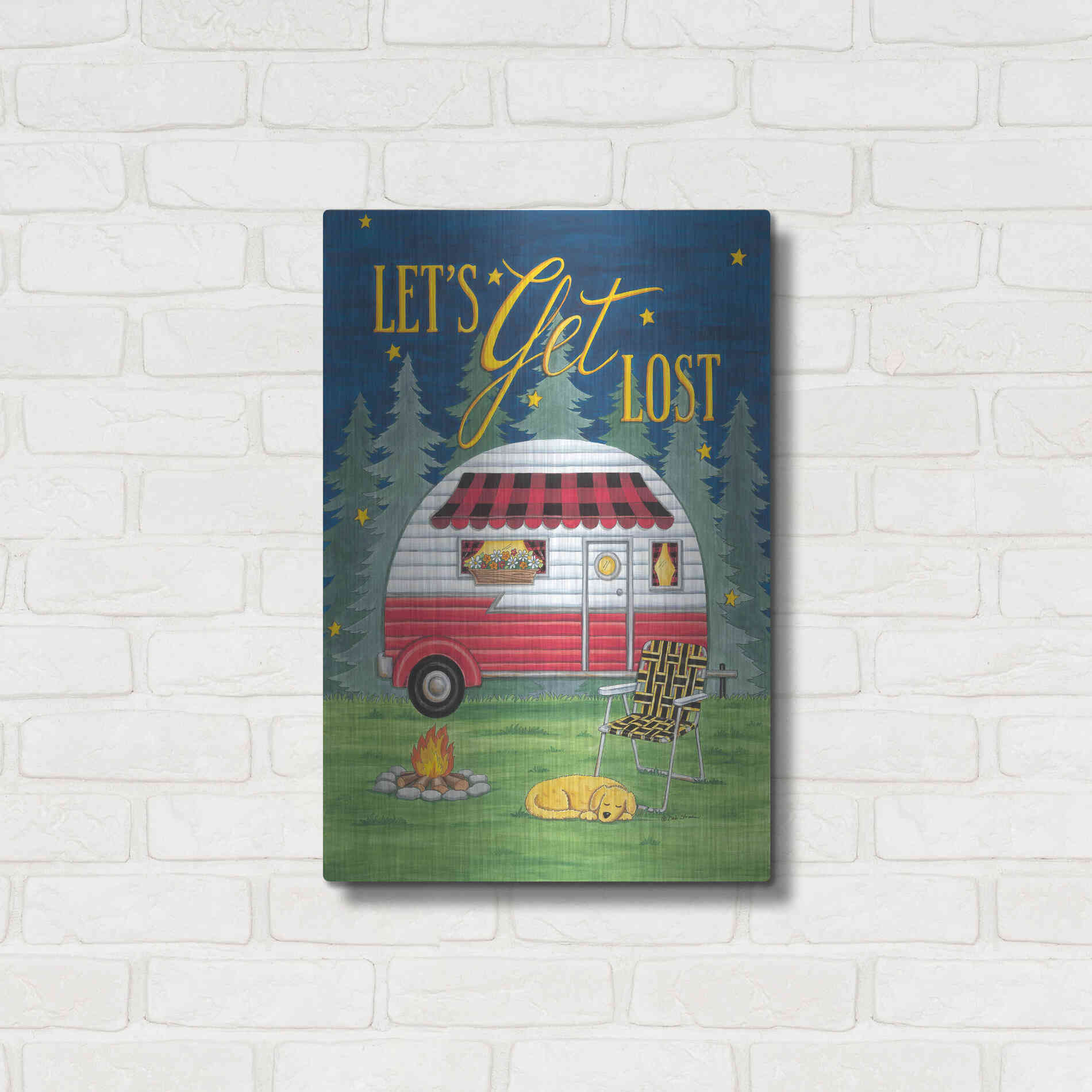 Luxe Metal Art 'Let's Get Lost' by Deb Strain, Metal Wall Art,16x24