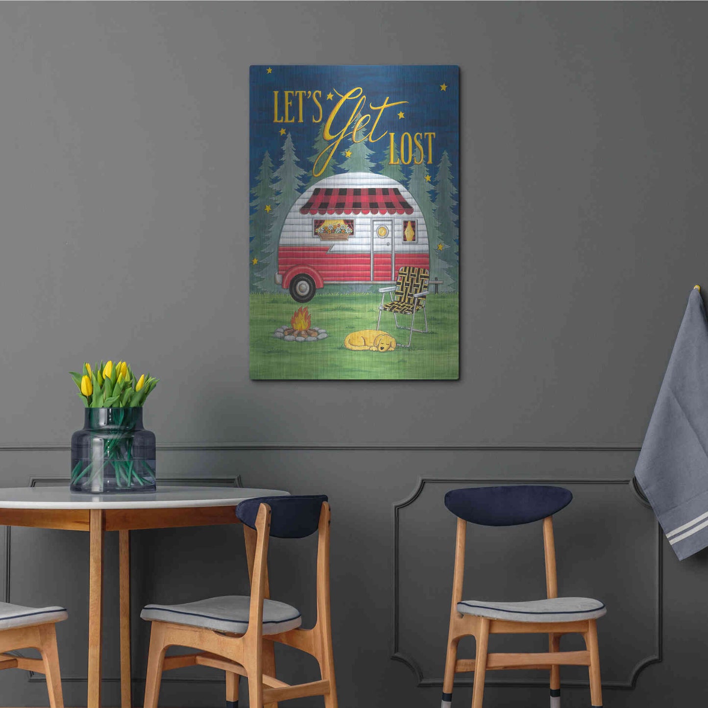 Luxe Metal Art 'Let's Get Lost' by Deb Strain, Metal Wall Art,24x36