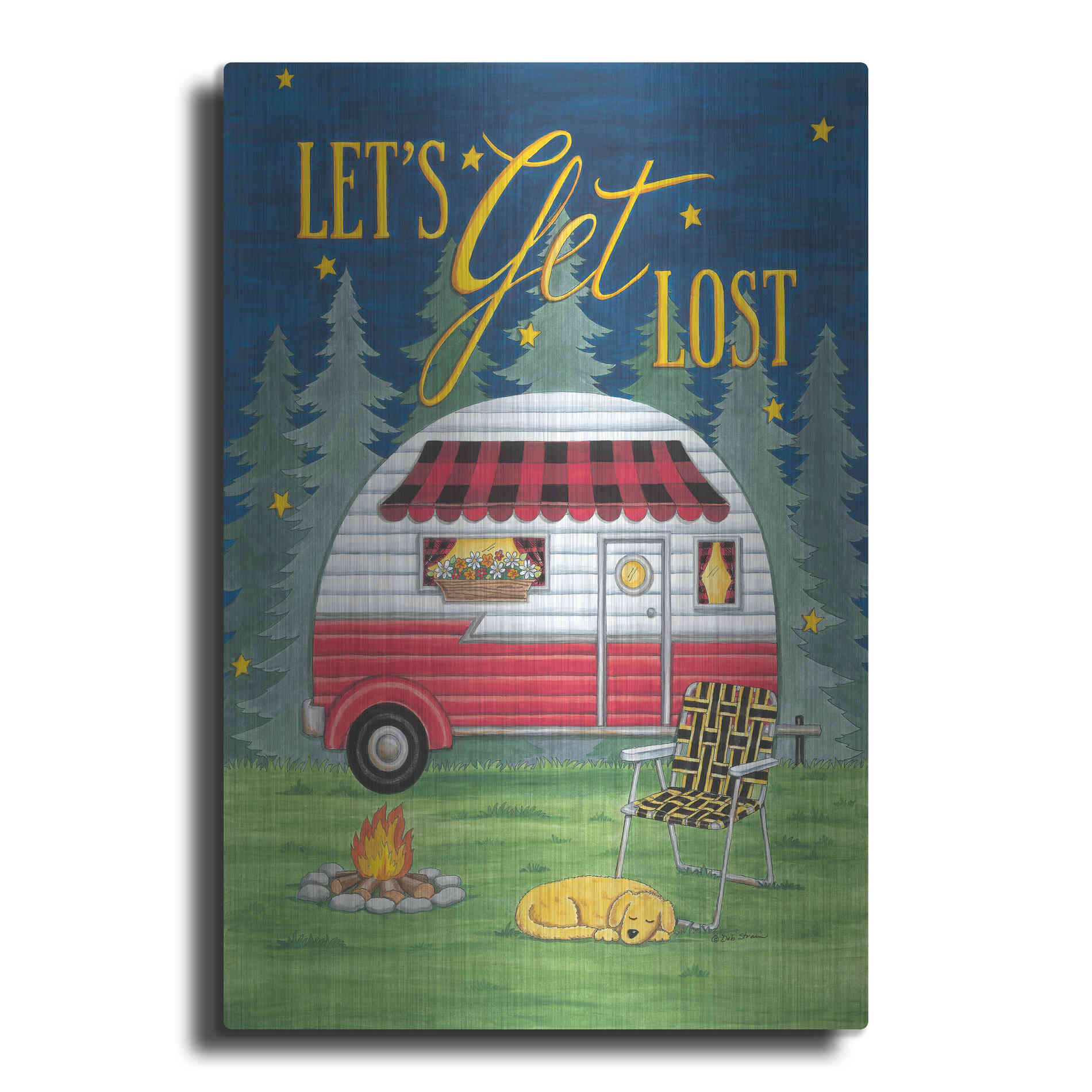 Luxe Metal Art 'Let's Get Lost' by Deb Strain, Metal Wall Art