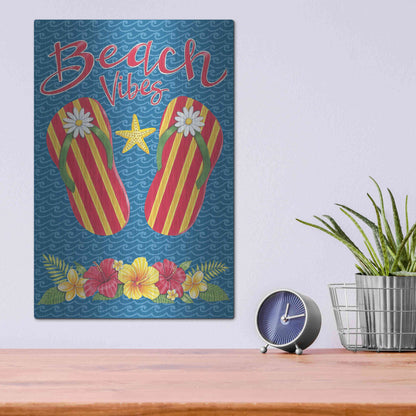 Luxe Metal Art 'Beach Vibes' by Deb Strain, Metal Wall Art,12x16