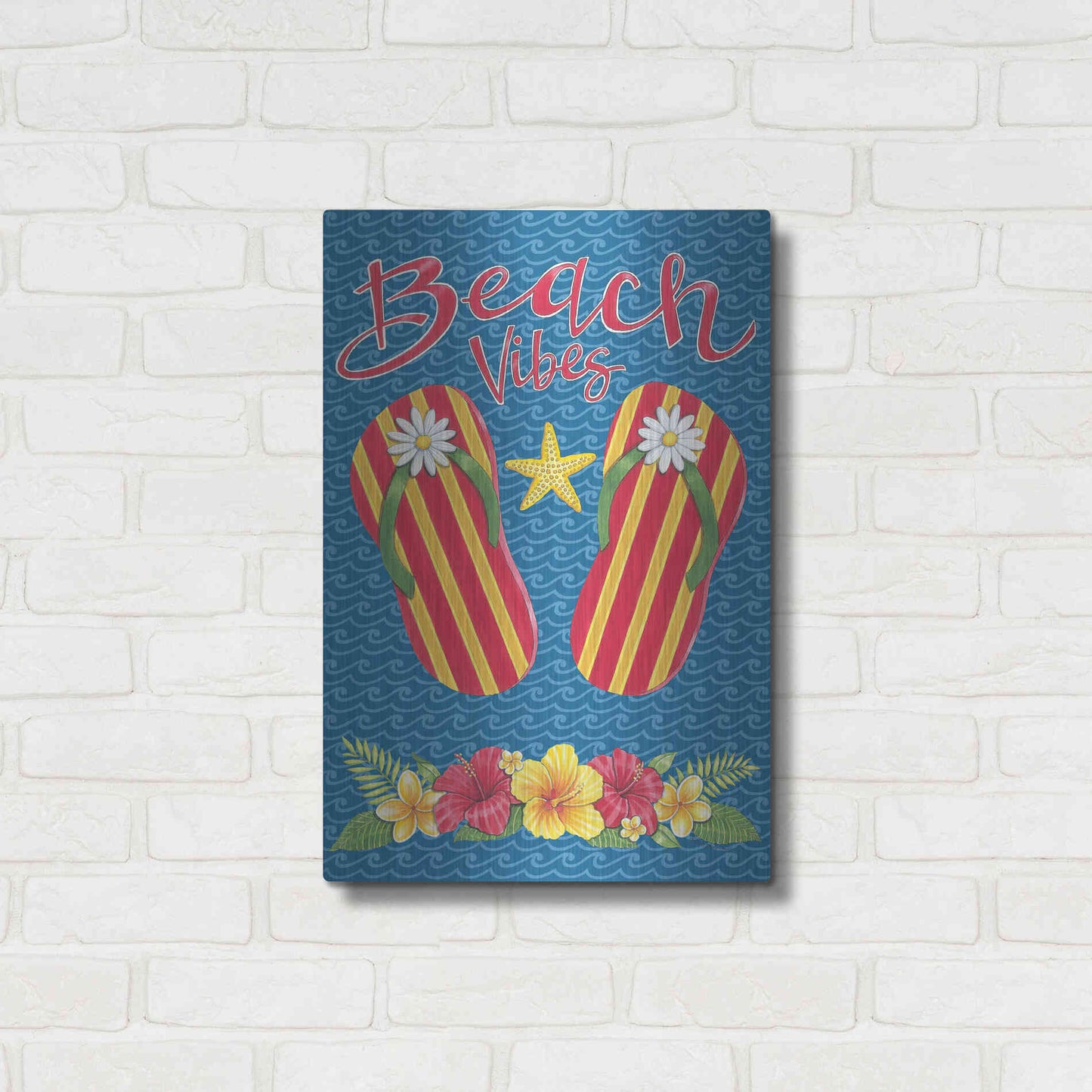 Luxe Metal Art 'Beach Vibes' by Deb Strain, Metal Wall Art,16x24