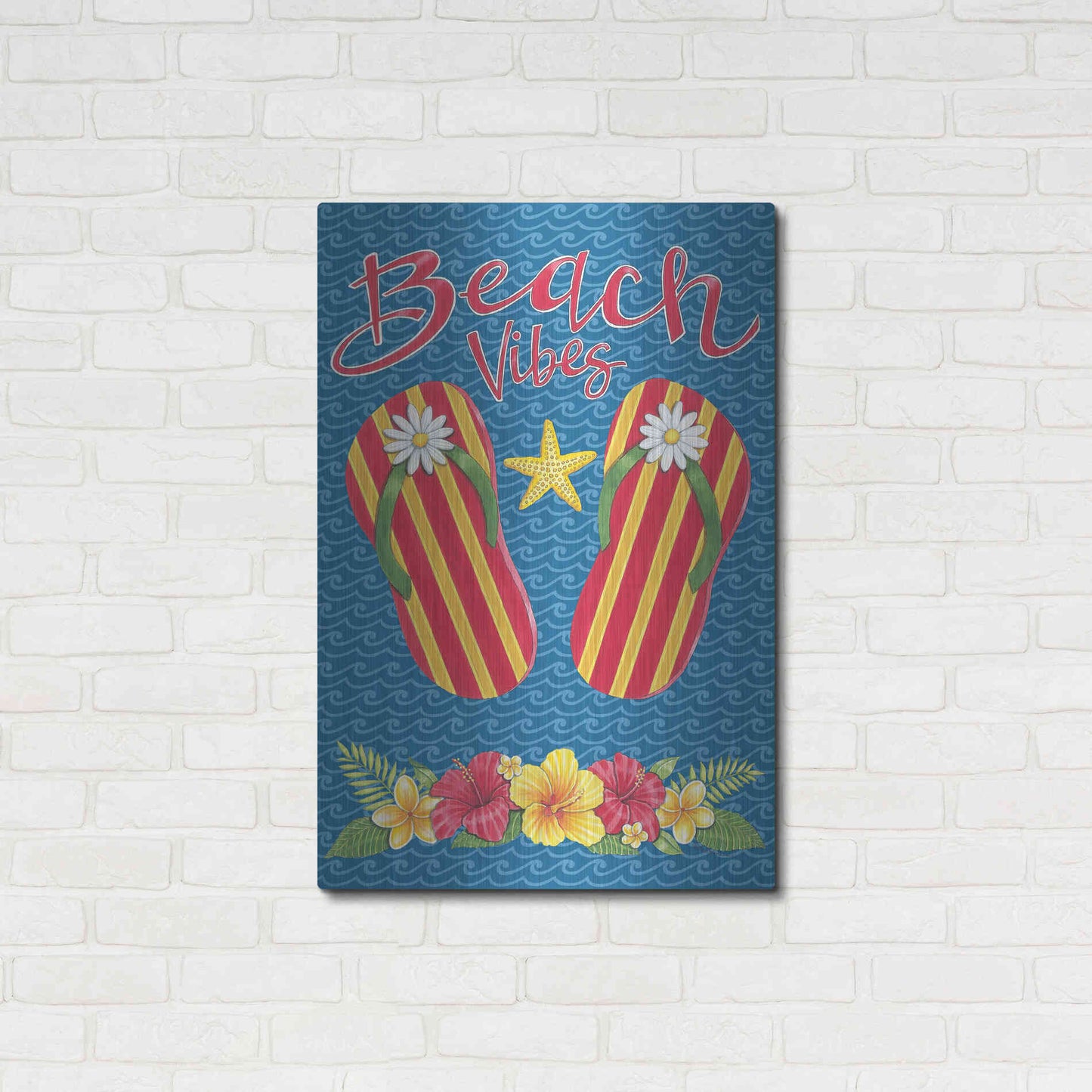 Luxe Metal Art 'Beach Vibes' by Deb Strain, Metal Wall Art,24x36