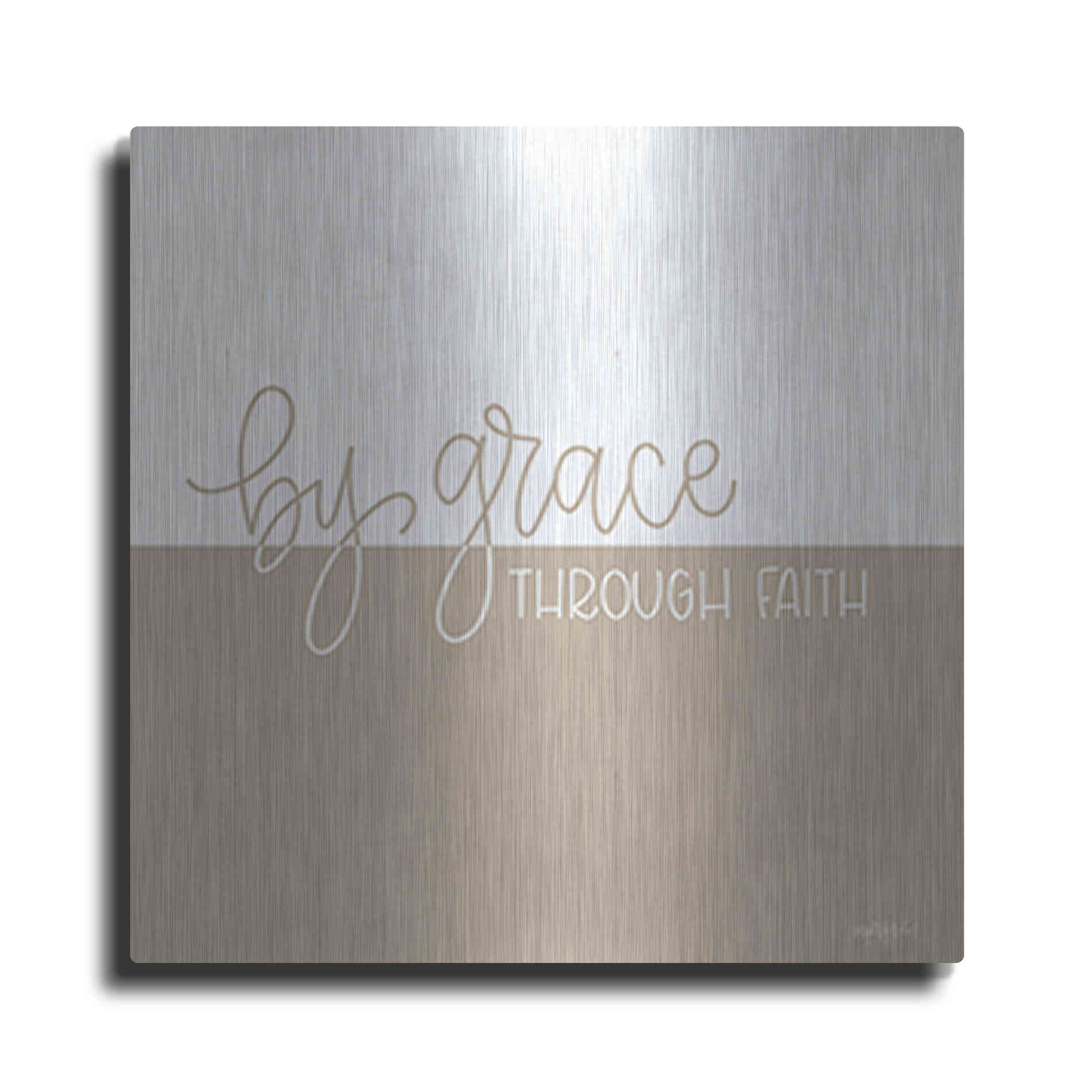 Luxe Metal Art 'By Grace - Through Faith    ' by Imperfect Dust, Metal Wall Art