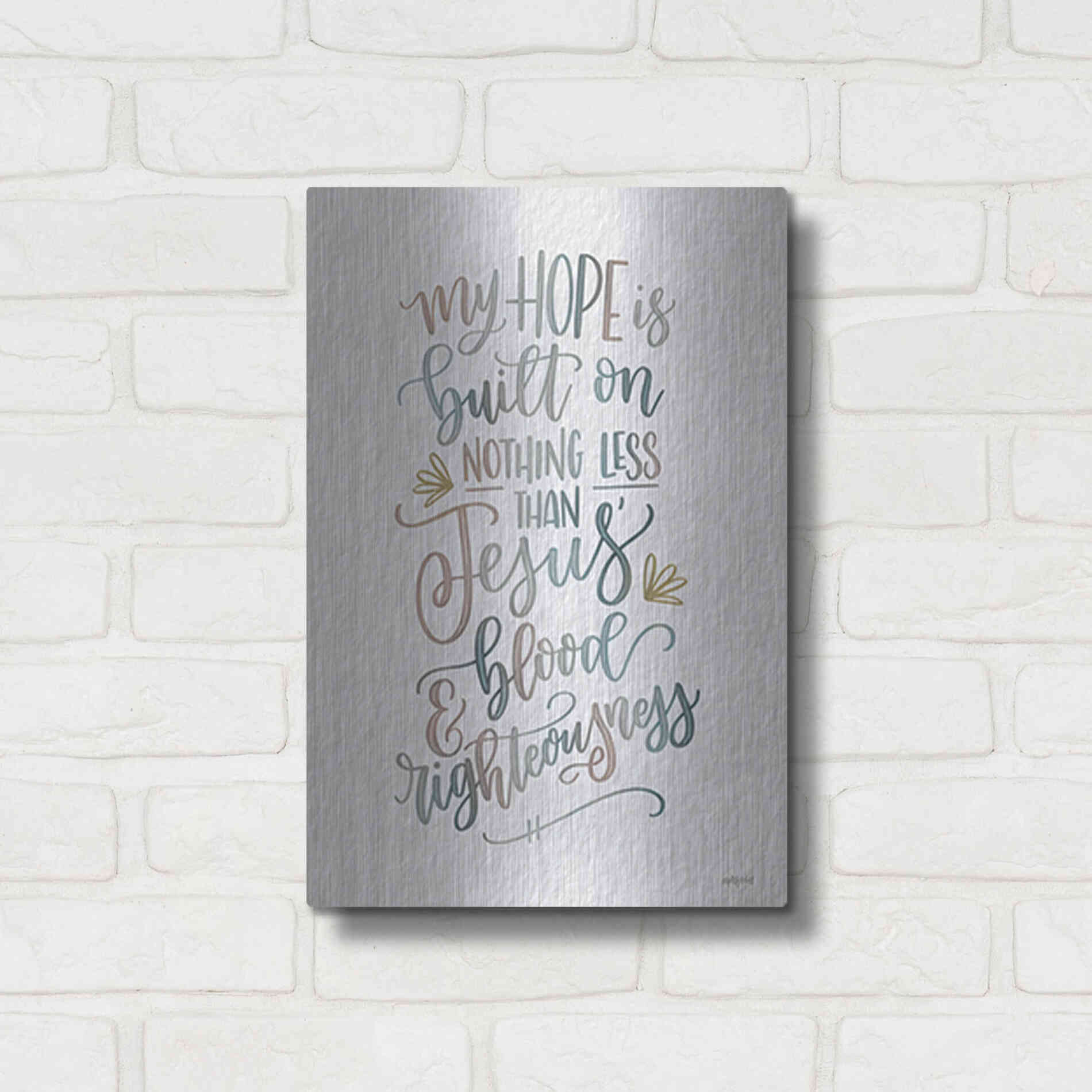 Luxe Metal Art 'My Hope' by Imperfect Dust, Metal Wall Art,12x16