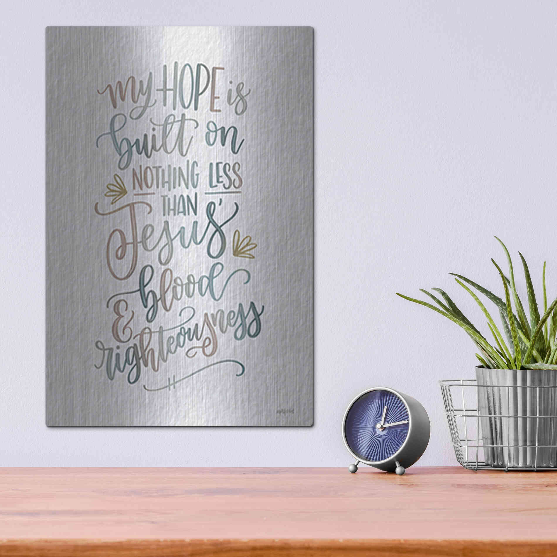 Luxe Metal Art 'My Hope' by Imperfect Dust, Metal Wall Art,12x16