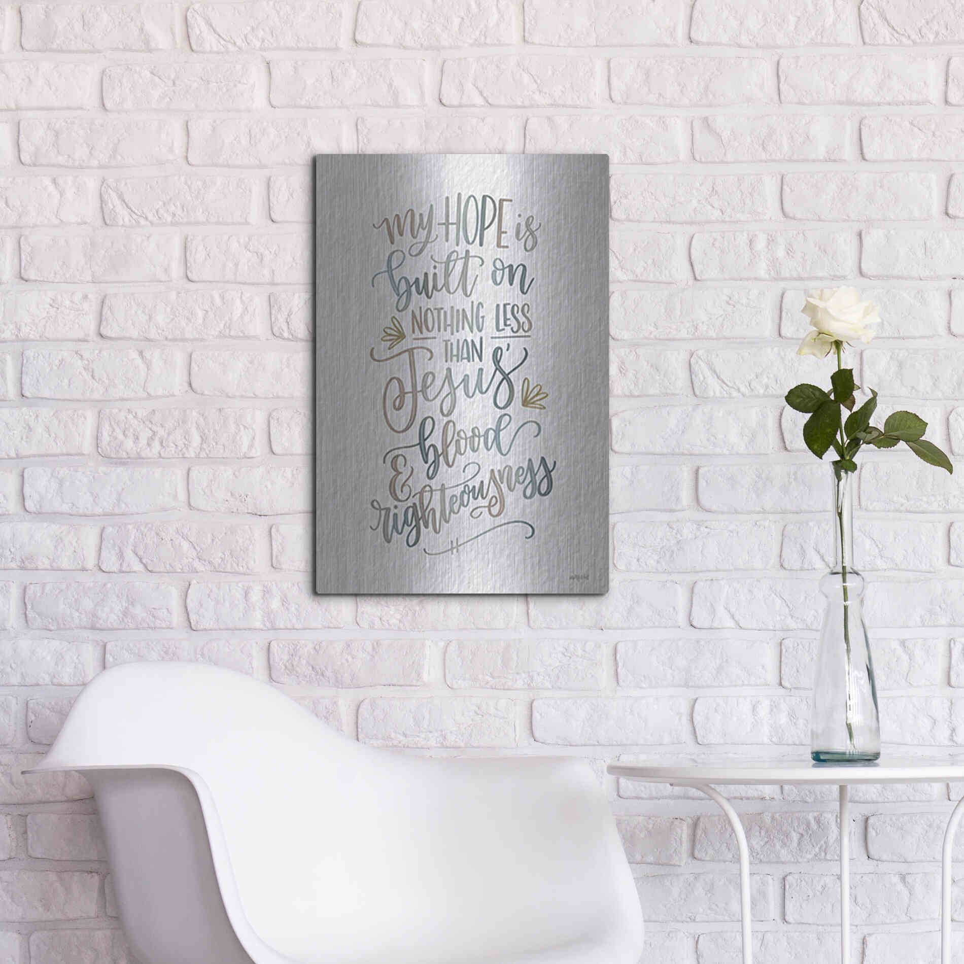 Luxe Metal Art 'My Hope' by Imperfect Dust, Metal Wall Art,16x24
