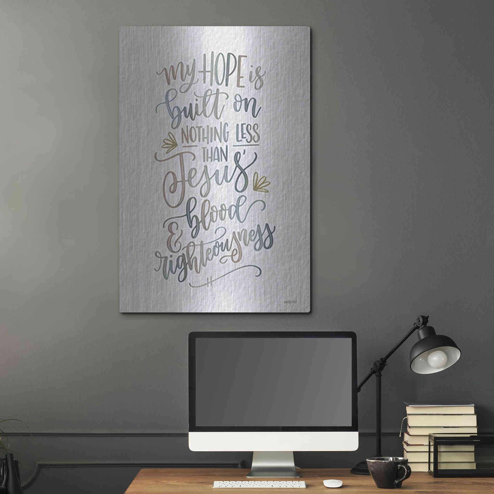 Luxe Metal Art 'My Hope' by Imperfect Dust, Metal Wall Art,24x36