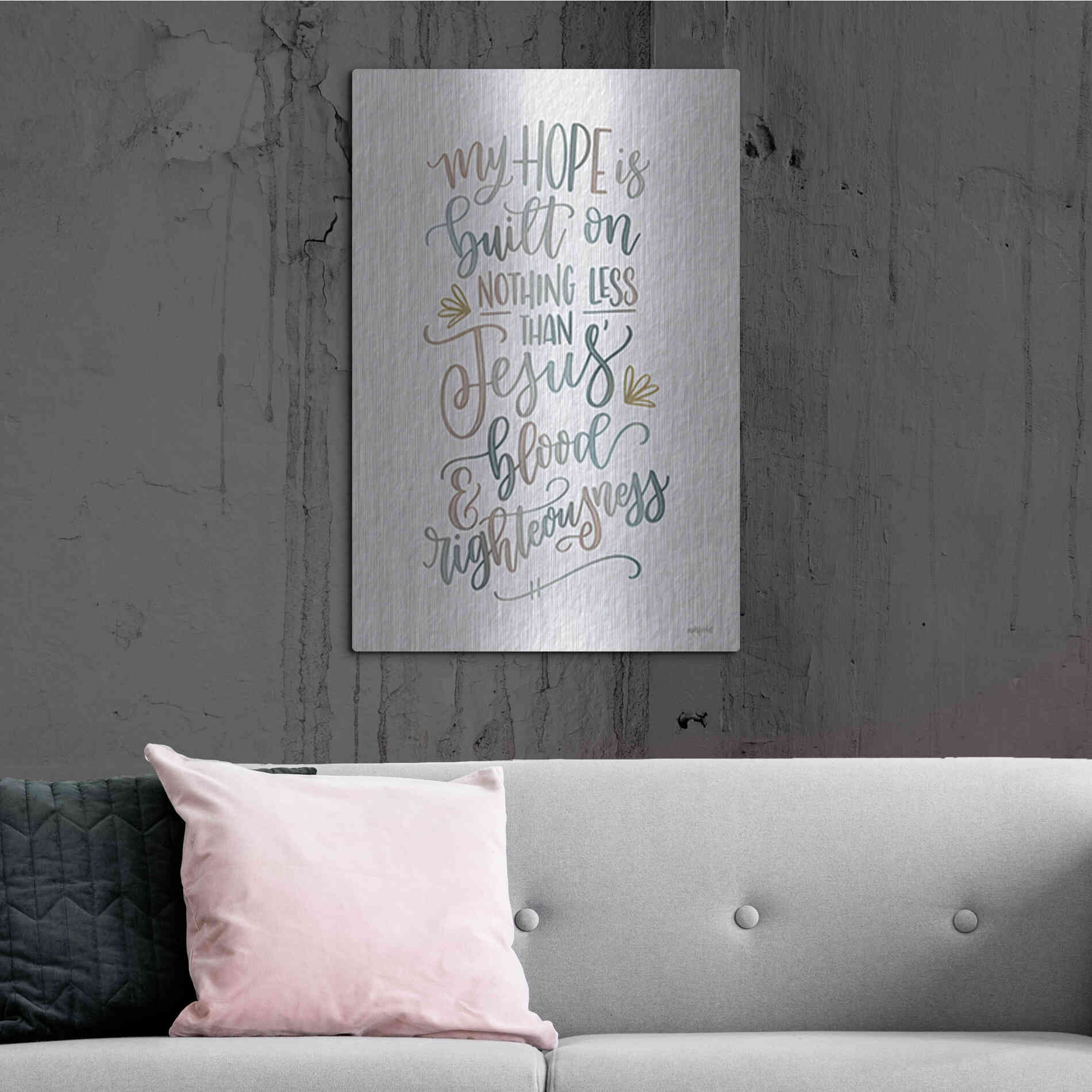 Luxe Metal Art 'My Hope' by Imperfect Dust, Metal Wall Art,24x36