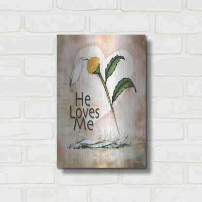 Luxe Metal Art 'He Loves Me' by Ed Wargo, Metal Wall Art,12x16