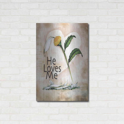 Luxe Metal Art 'He Loves Me' by Ed Wargo, Metal Wall Art,24x36