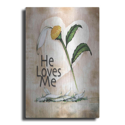 Luxe Metal Art 'He Loves Me' by Ed Wargo, Metal Wall Art