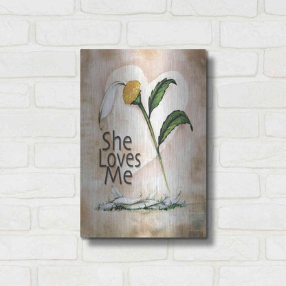 Luxe Metal Art 'She Loves Me' by Ed Wargo, Metal Wall Art,12x16