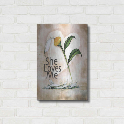 Luxe Metal Art 'She Loves Me' by Ed Wargo, Metal Wall Art,16x24