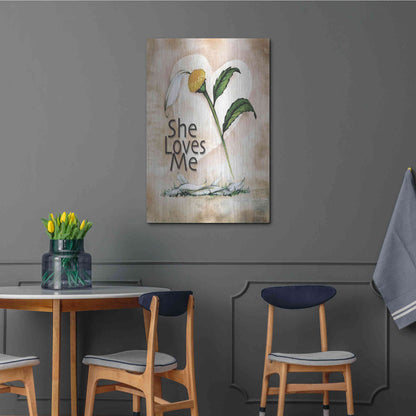 Luxe Metal Art 'She Loves Me' by Ed Wargo, Metal Wall Art,24x36