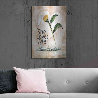 Luxe Metal Art 'She Loves Me' by Ed Wargo, Metal Wall Art,24x36