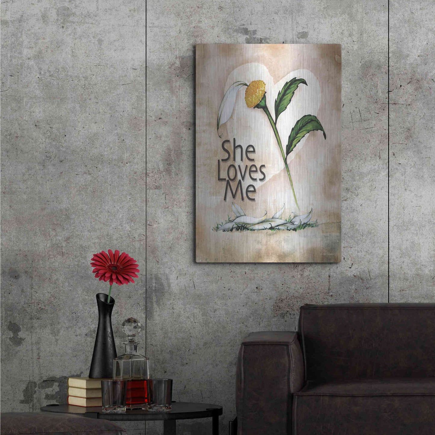 Luxe Metal Art 'She Loves Me' by Ed Wargo, Metal Wall Art,24x36