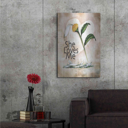 Luxe Metal Art 'She Loves Me' by Ed Wargo, Metal Wall Art,24x36