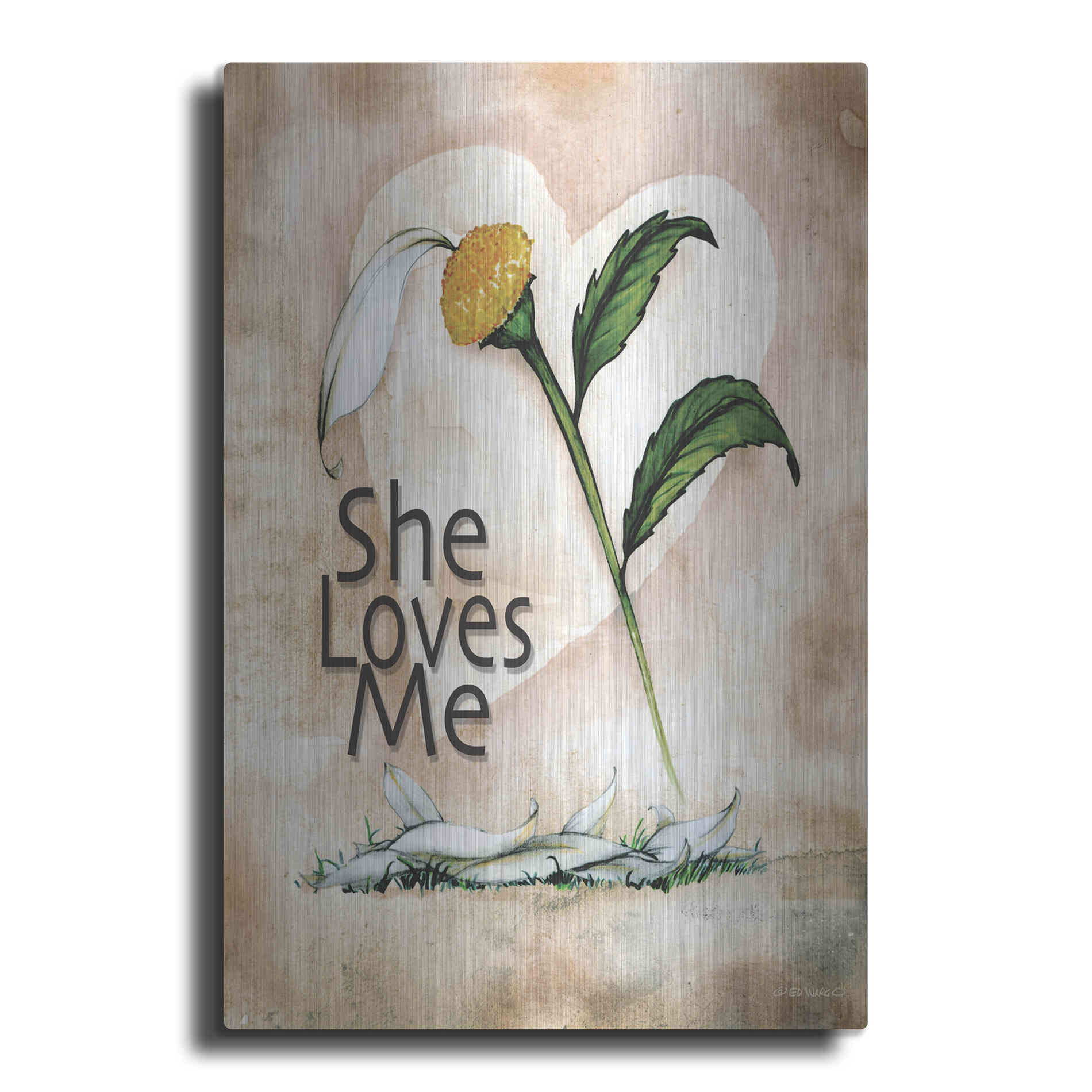 Luxe Metal Art 'She Loves Me' by Ed Wargo, Metal Wall Art